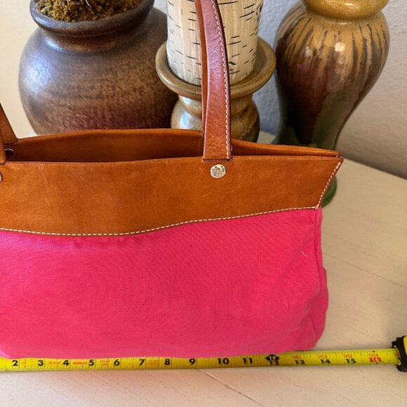 kate spade pink canvas and leather tote bag-VGVC - Picture 9 of 10